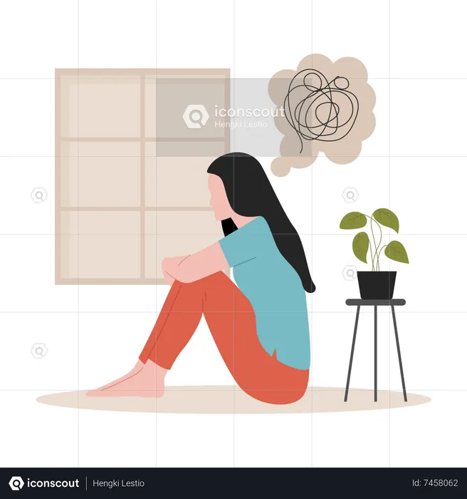 Fille ressentant du stress  Illustration