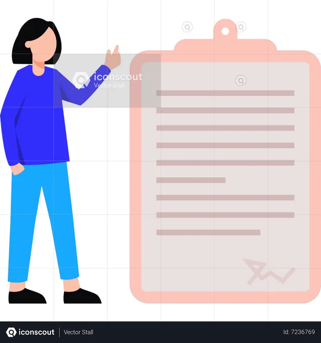 Fille signant un contrat  Illustration