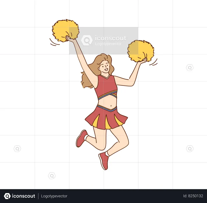 Pom-pom girl souriante  Illustration