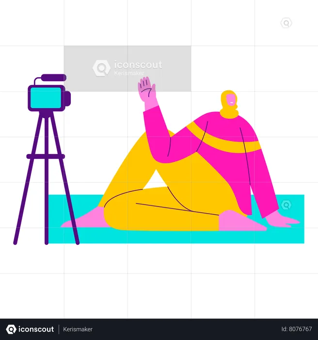 Filming Yoga Content  Illustration
