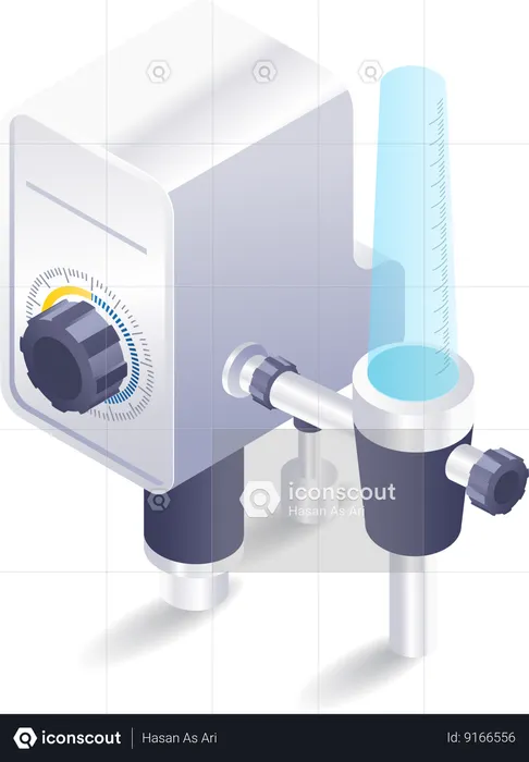 Filtro de oxigênio do paciente para controle de equipamentos médicos  Ilustração