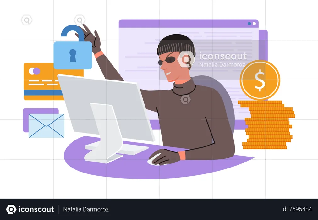 Finance and internet security protection  Illustration