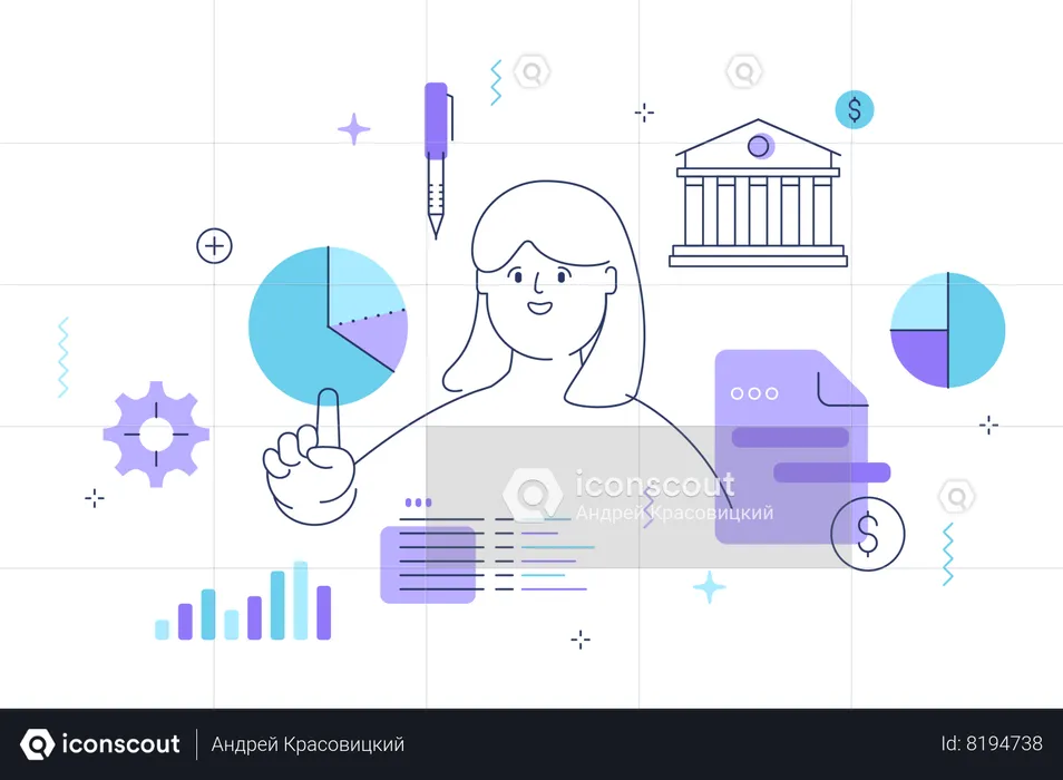 Finance data management  Illustration