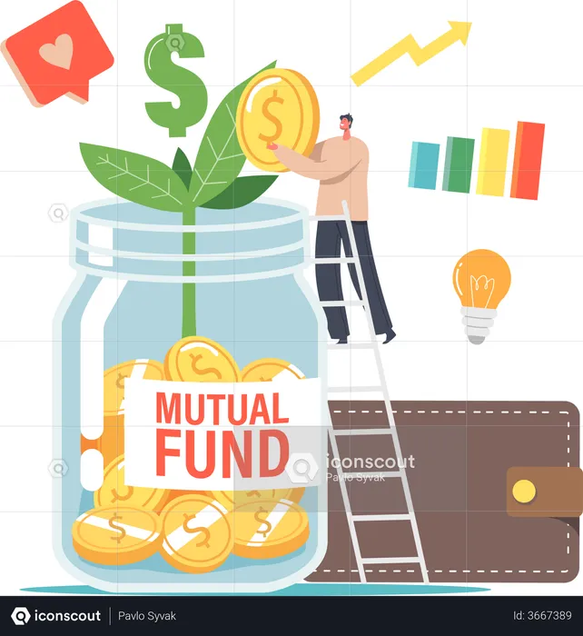 Finance Help via Mutual Fund Business  Illustration