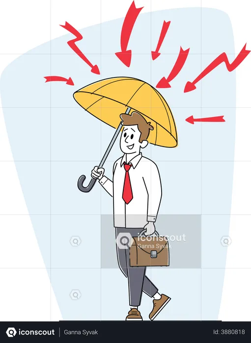Finance insurance using by businessman  Illustration