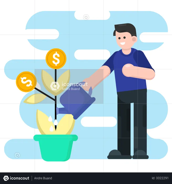 Finance money growth  Illustration