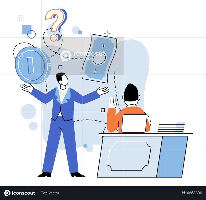 Financial advisor giving finance advice  Illustration