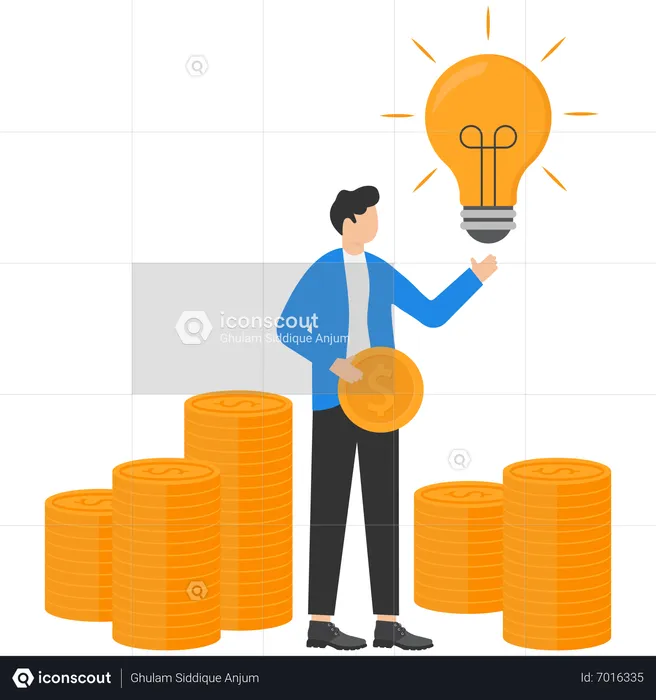 Financial advisor having business idea  Illustration