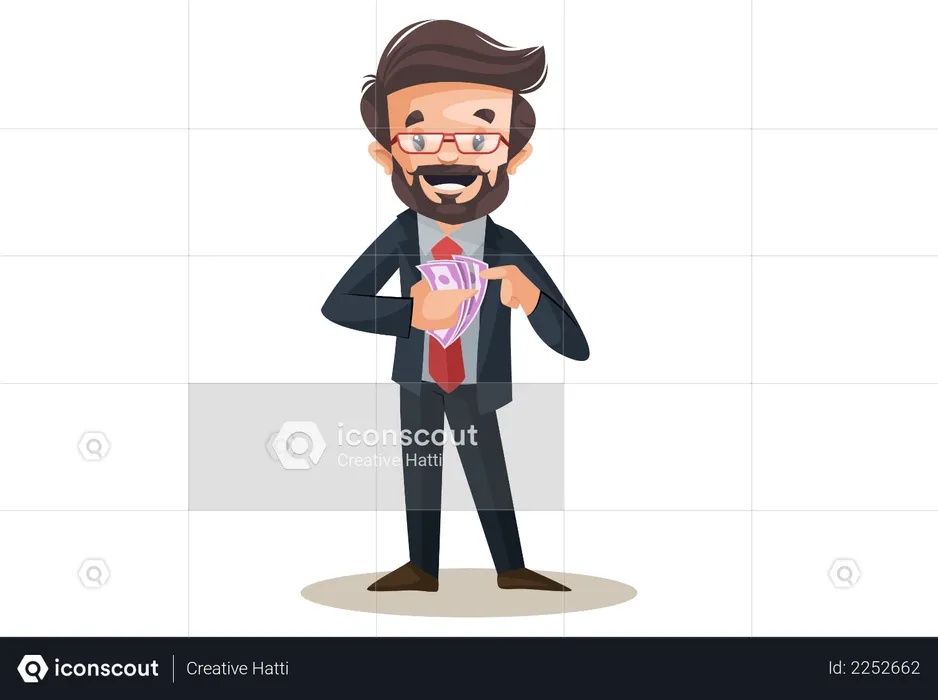 Financial advisor is counting money  Illustration