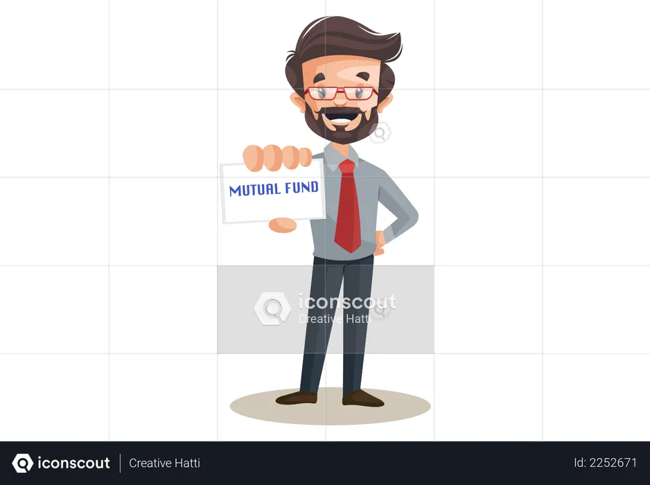 Financial advisor is showing a mutual fund card  Illustration