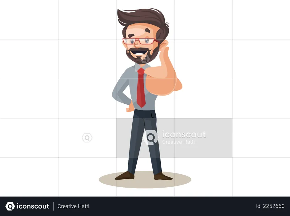 Financial advisor is showing thumbs up  Illustration