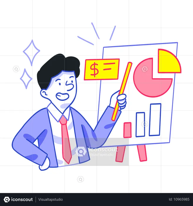 Financial Advisor showing financial planning strategy  Illustration