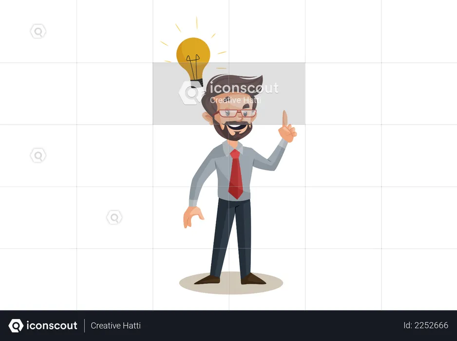 Financial advisor with business idea  Illustration