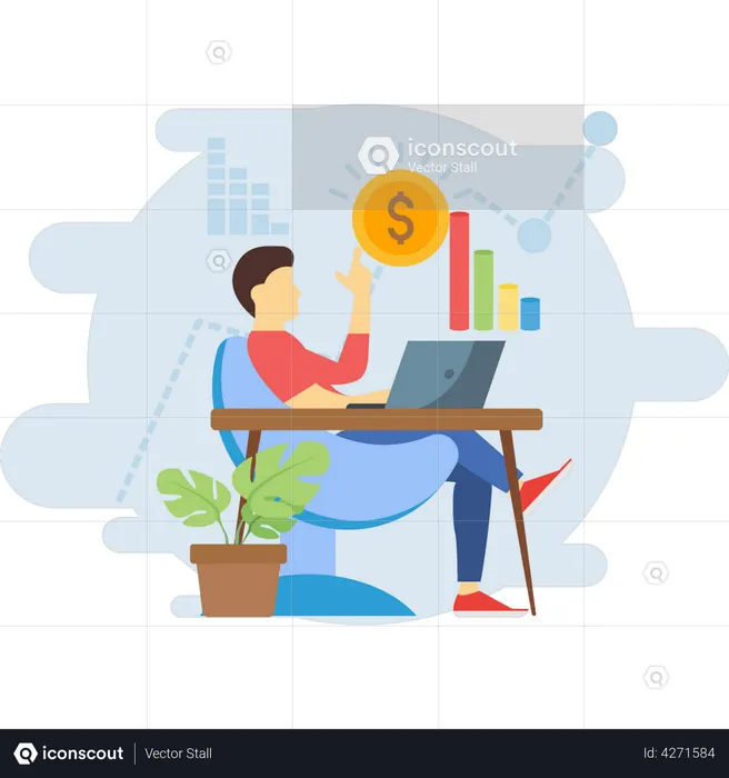 Financial advisor with investment strategy  Illustration