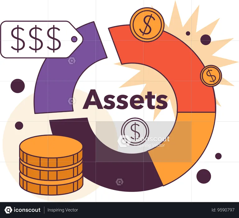 Financial analysis assets  Illustration