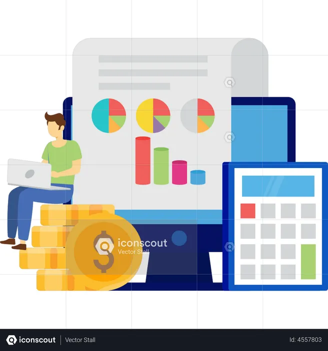 Financial analysis by employee  Illustration