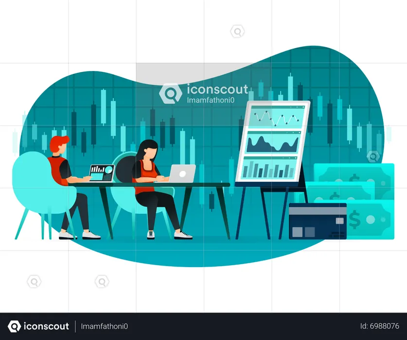 Financial and business meeting  Illustration