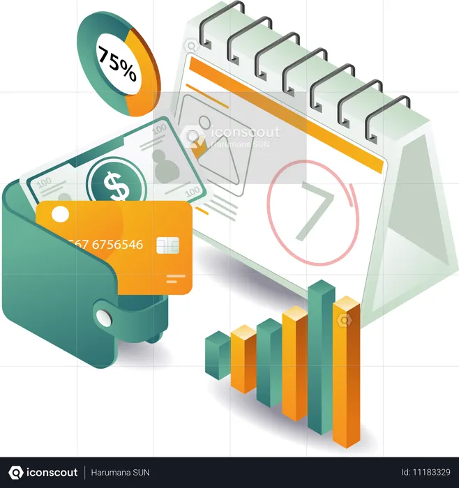 Financial and business plan calendar  Illustration