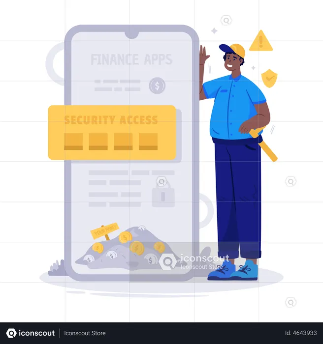 Financial application security  Illustration