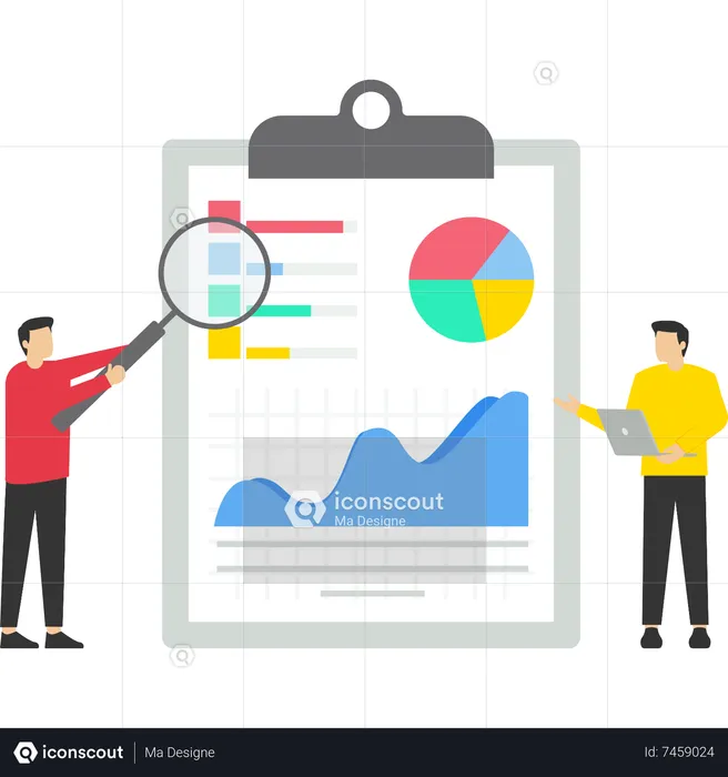 Business people doing company financial evaluation  Illustration