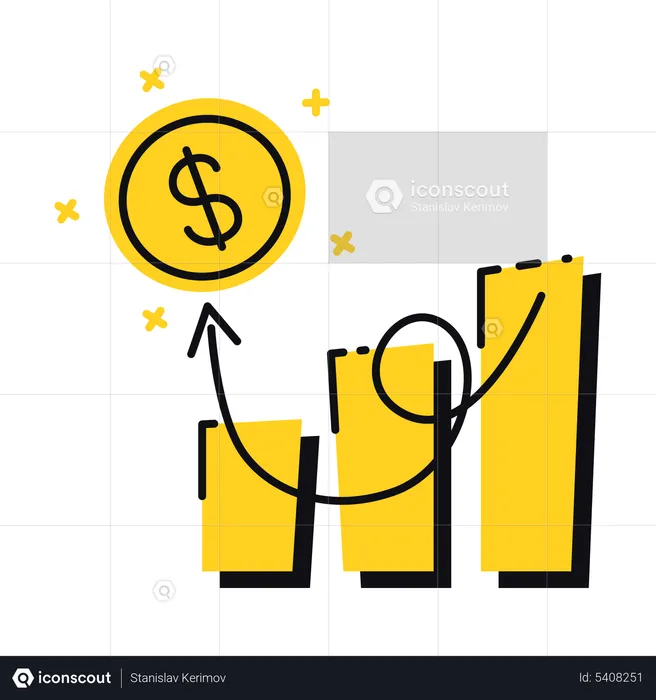 Financial Bar Chart  Illustration