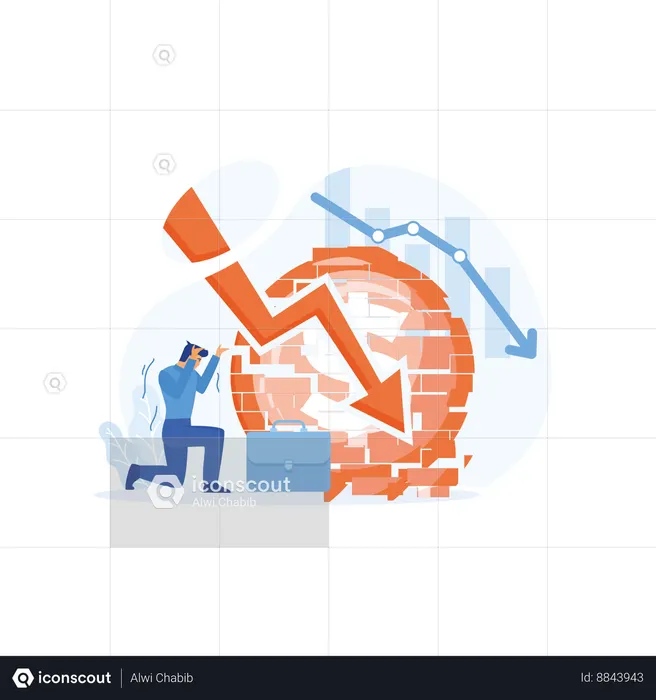 Financial crisis and Global economic money problem  Illustration