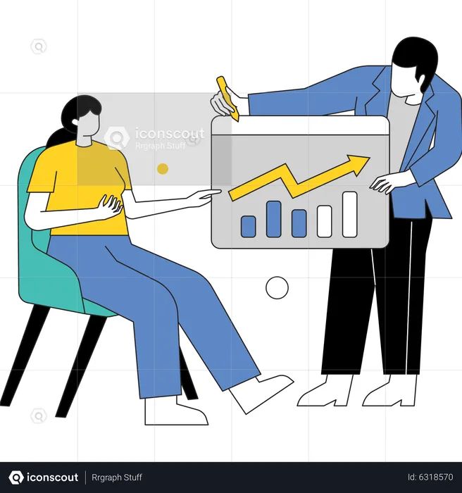 Financial Data growth  Illustration
