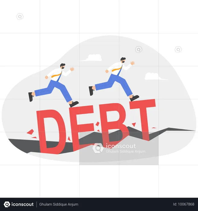 Financial debt of unemployment  Illustration