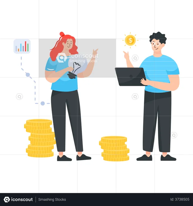 Financial Discussion between husband and wife  Illustration