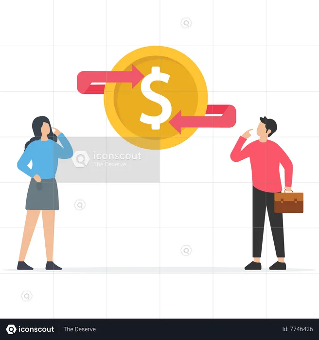 Financial exchange process  Illustration