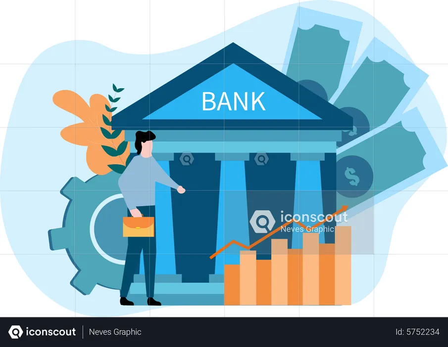 Financial growth at banks  Illustration