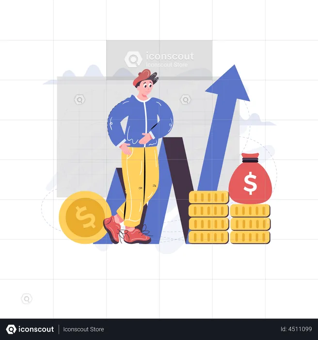 Financial growth chart  Illustration