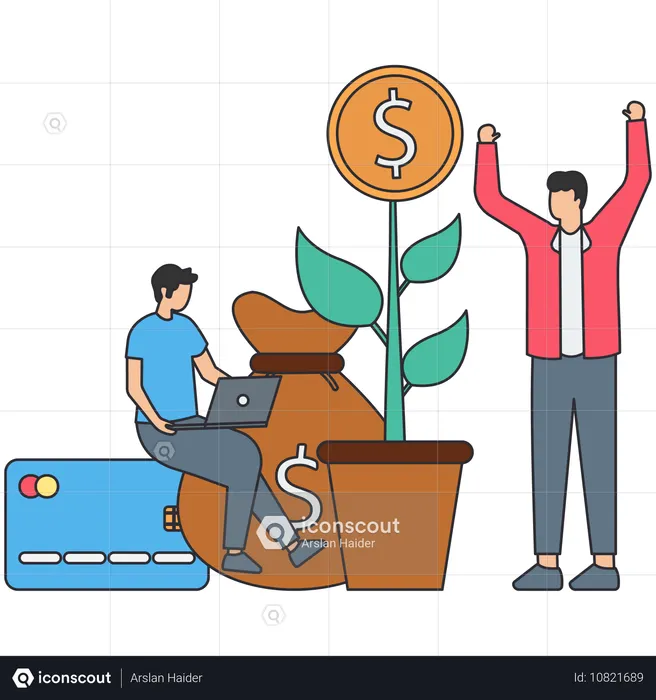 Financial Growth investment profit increase  Illustration