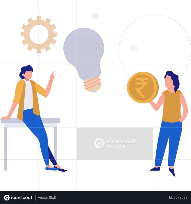 Financial ideas are discussed in meeting  Illustration