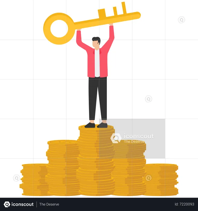 Financial key success  Illustration