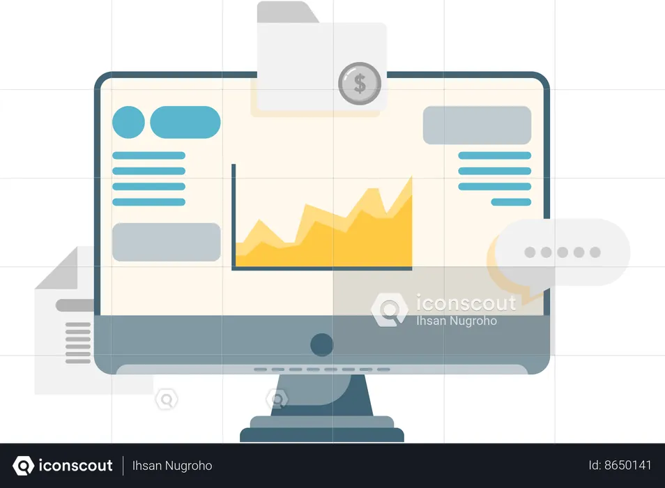 Financial presentation diagram  Illustration