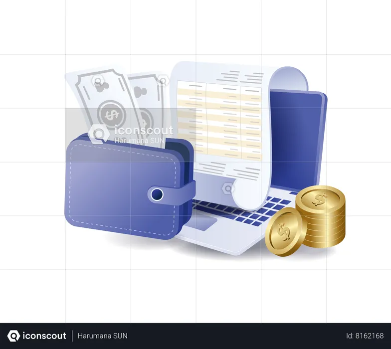 Financial reports of income and expenses  Illustration