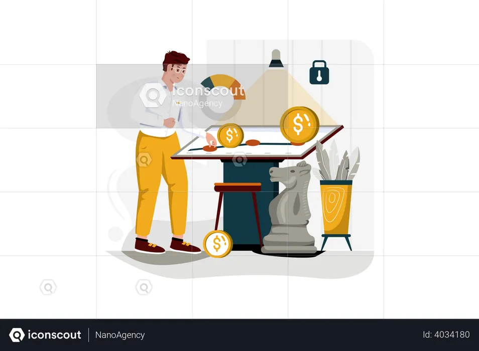 Financial strategy by accountant  Illustration