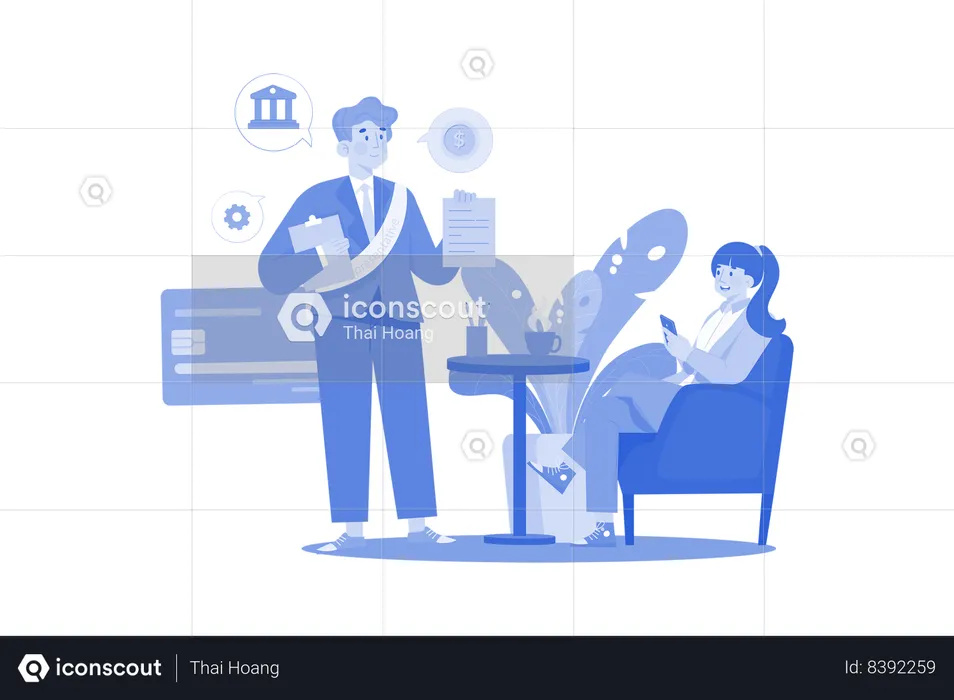 Financial Support Service  Illustration