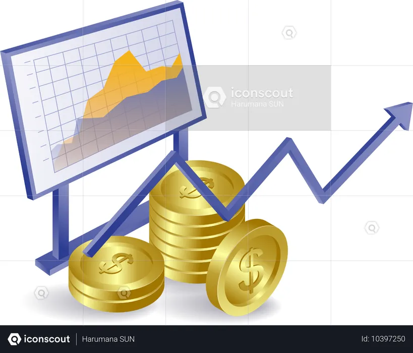 Financialvestment business development analysis board  Illustration