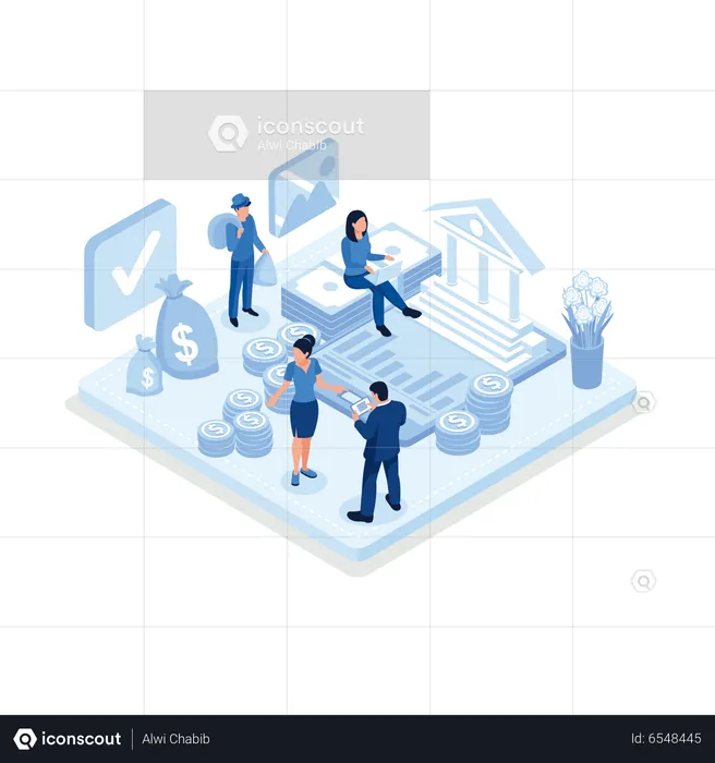 Finanzamt oder Steueramt  Illustration