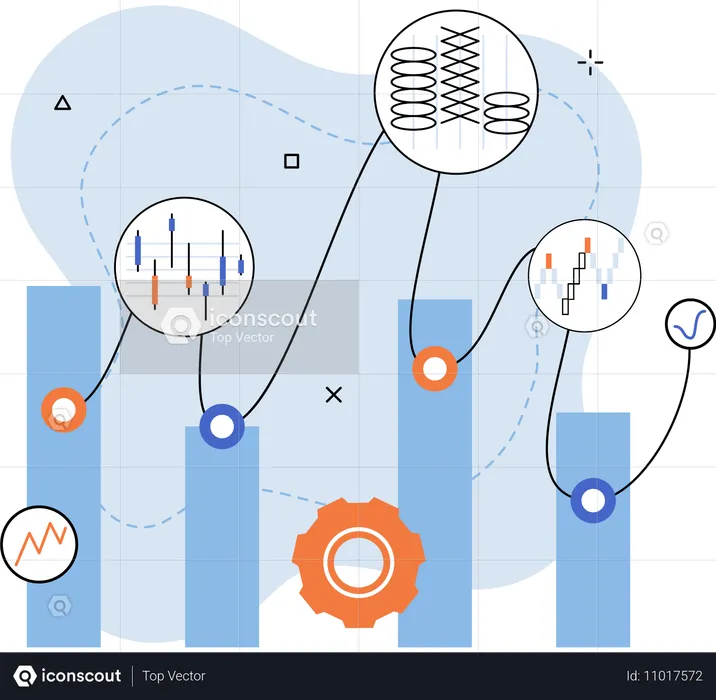 Durch die Analyse von Finanzdaten können Unternehmen Trends erkennen und strategische Entscheidungen treffen  Illustration