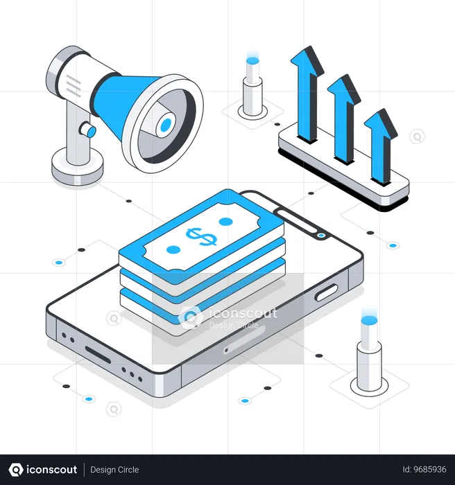 Wachstum im Finanzmarketing  Illustration