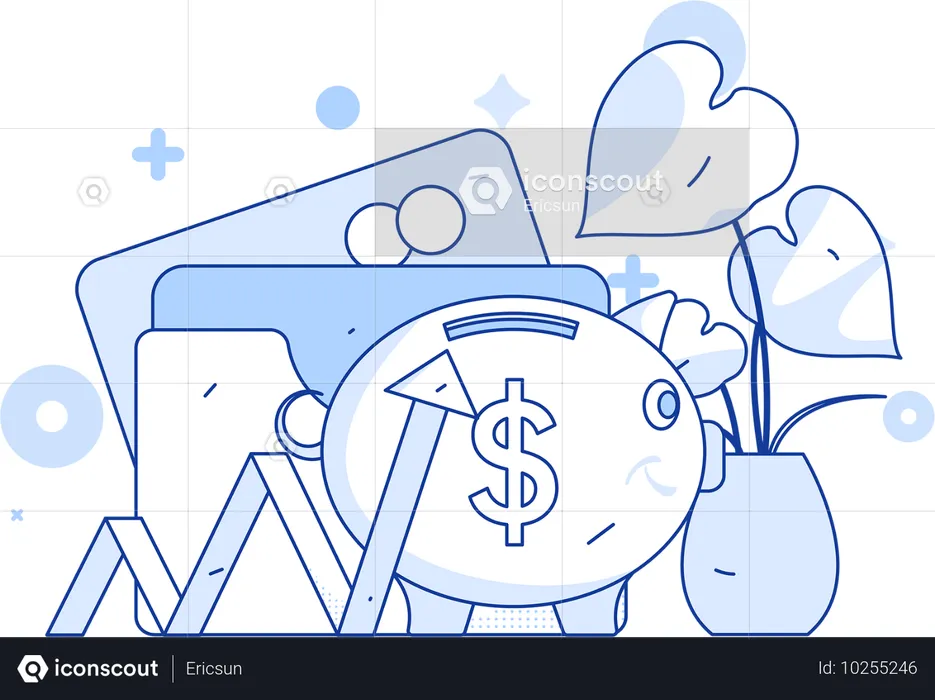 Präsentation des Finanzwachstumsdiagramms  Illustration