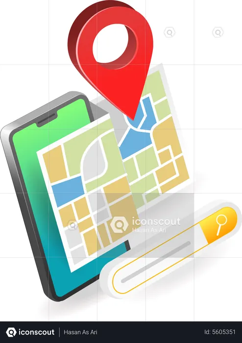 Find address in mobile app  Illustration