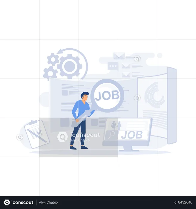 Find Job Online  Illustration