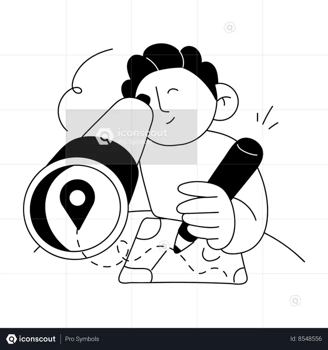 Finding location Flag Illustration