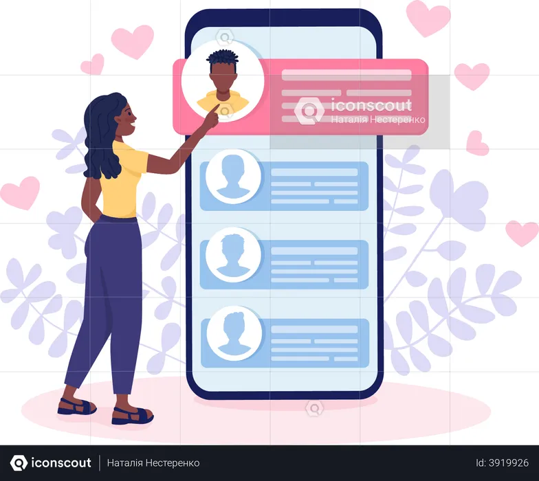 Finding love online  Illustration