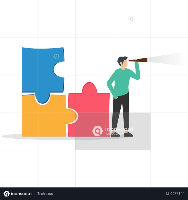 Finding Solution For Last Missing Piece To Complete Work  Illustration