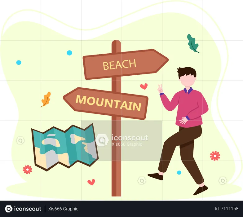 Finding travel location  Illustration